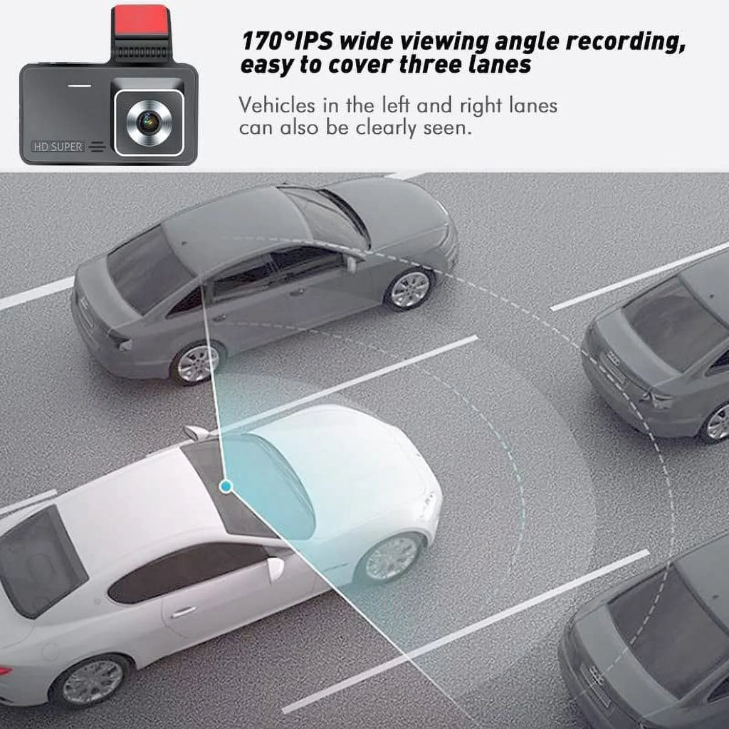 Bileeko Car DVR 4" 1080P Dual Lens Dash Cam Video Recorder Camera for Car Pickup Truck SUV RV Van