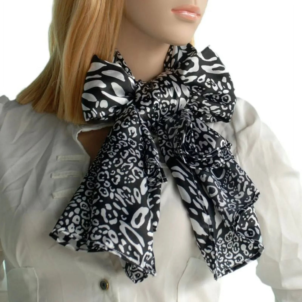 Blancho Dark & White Distinctive Leopard Animal Print Fashion Soft Silk Scarf/Wrap/Shawl(Large)