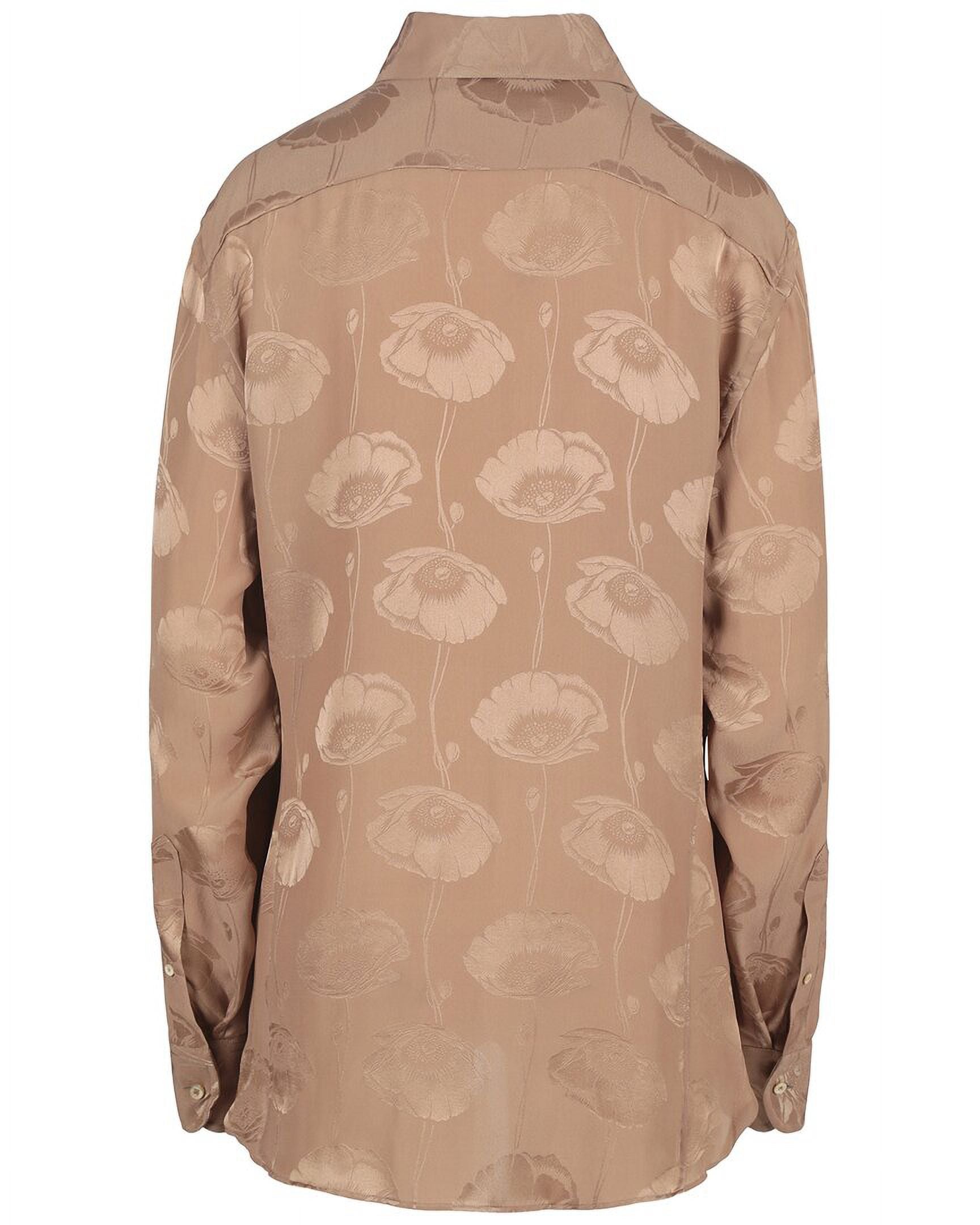 Gucci womens Poppy Jacquard Silk Top, 46