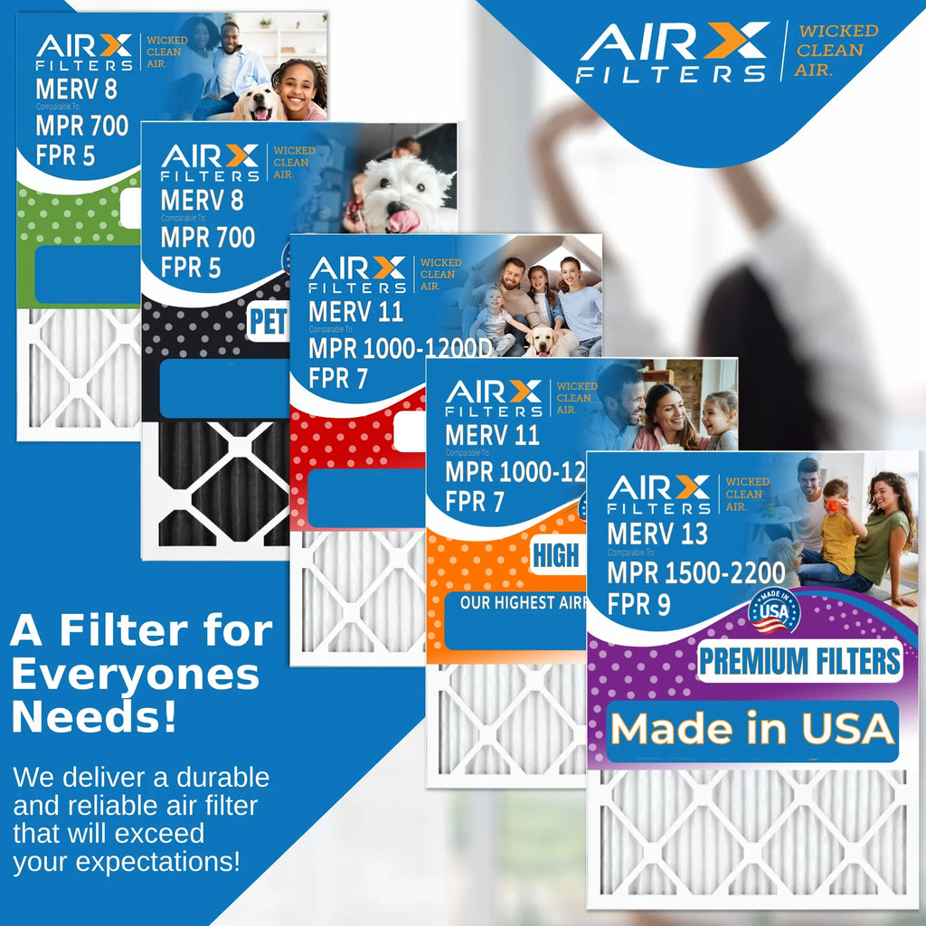 20x25x5 Air Filter MERV 11 Comparable to MPR 1000, MPR 1200 & FPR 7 Compatible with Honeywell FC100A1037 Premium USA Made 20x25x5 Furnace Filter 2 Pack by AIRX FILTERS WICKED CLEAN AIR.