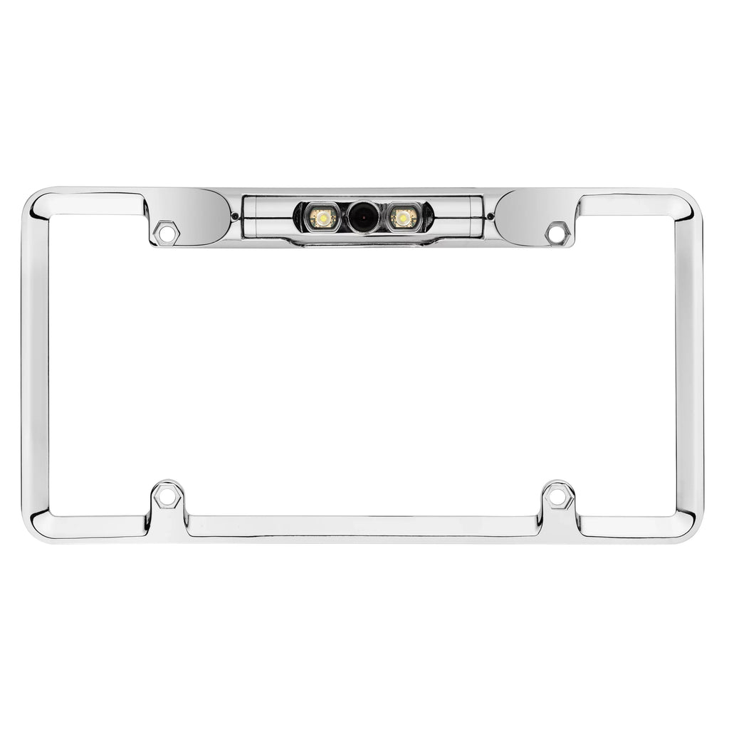 BOYO VTL200CL - Full-Frame License Plate Backup Camera with Parking Lines and LED Lights (Chrome)