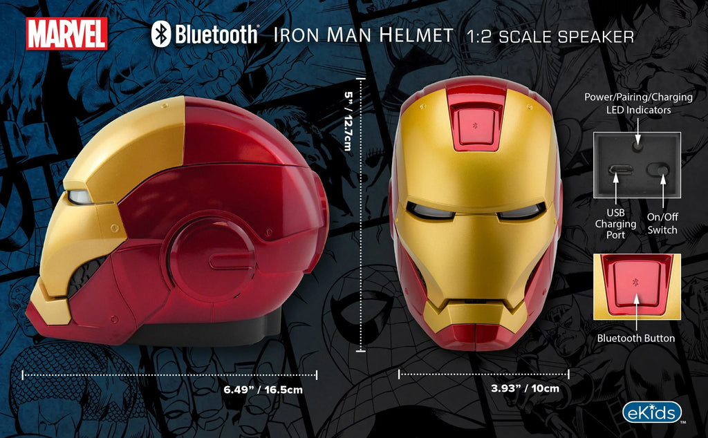 Captain America Civil War Iron Man Helmet Bluetooth Speaker