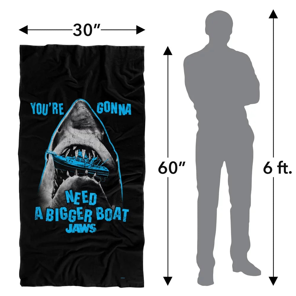 Jaws, 30"x60" Boat in Mouth Beach Towel