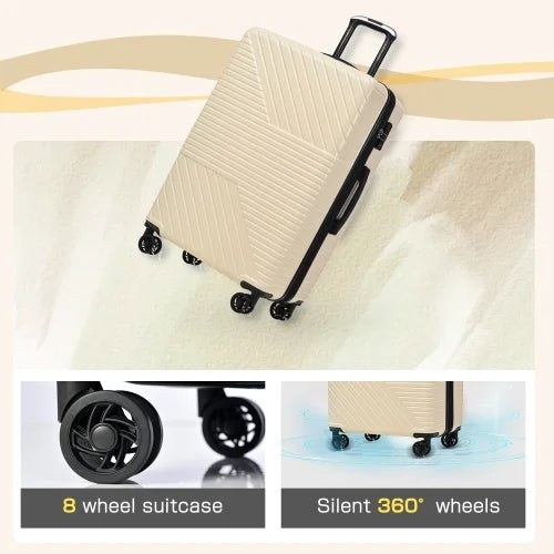 Zateety Hardshell Luggage Sets 3 Piece double spinner 8 wheels Suitcase with TSA Lock Mass 20''24''28''