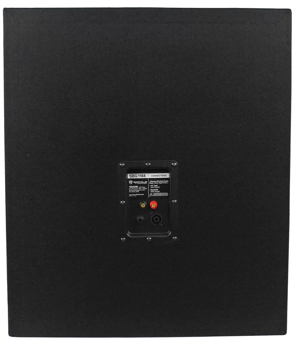 Rockville SBG1188 18" Pro DJ PA Subwoofer Sub+5000w 2-Channel Amplifier+Cable