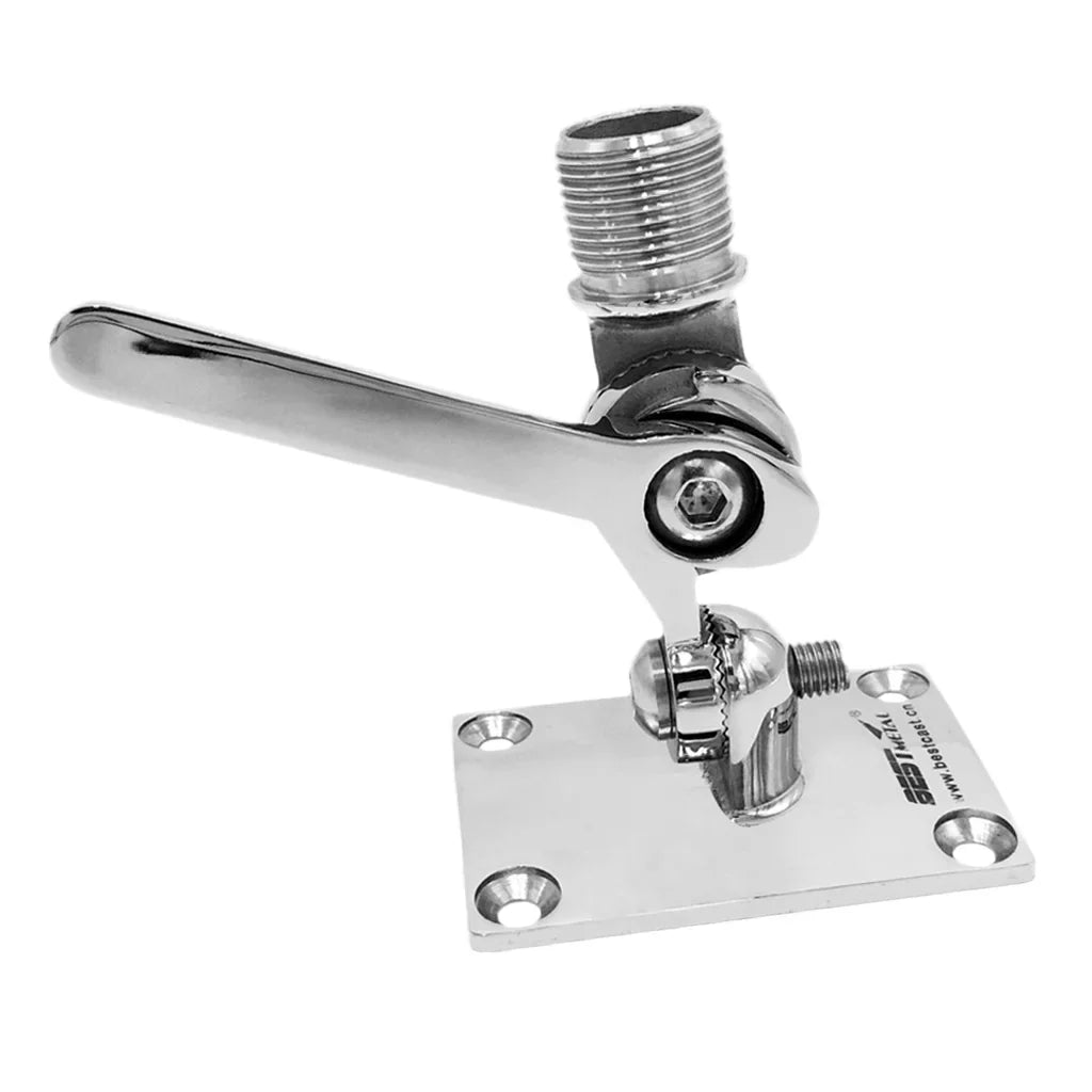 Stainless Steel Marine Radio VHF Adjustable Ratchet Base Mount for Inflatable Boat Kayak Dinghy
