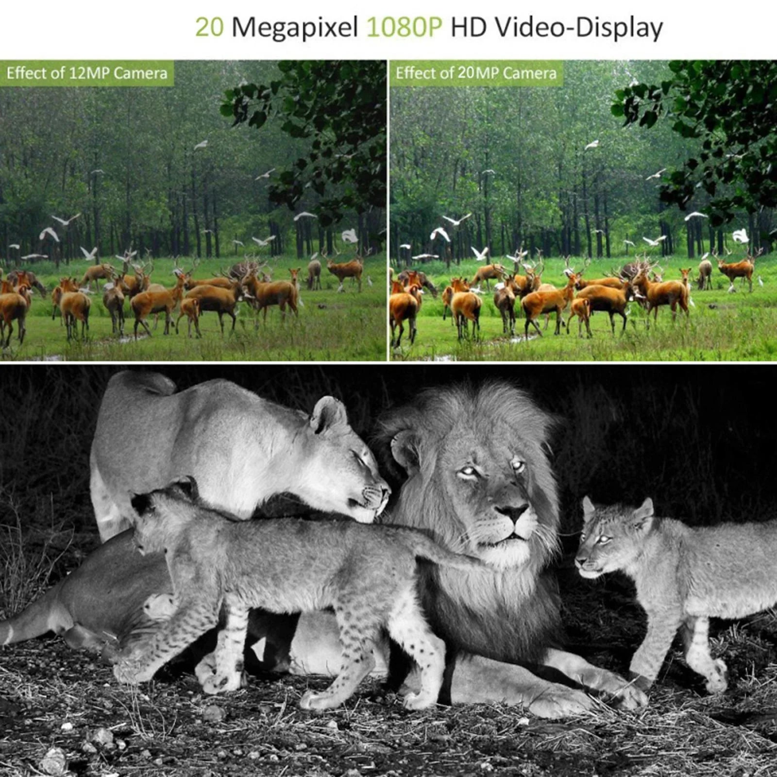 Mini Camera 16MP 1080P Game Camera Water Wildlife Scouting Cam with 120 degree Wide Angle Lens and Night .0" LCD IR LEDs