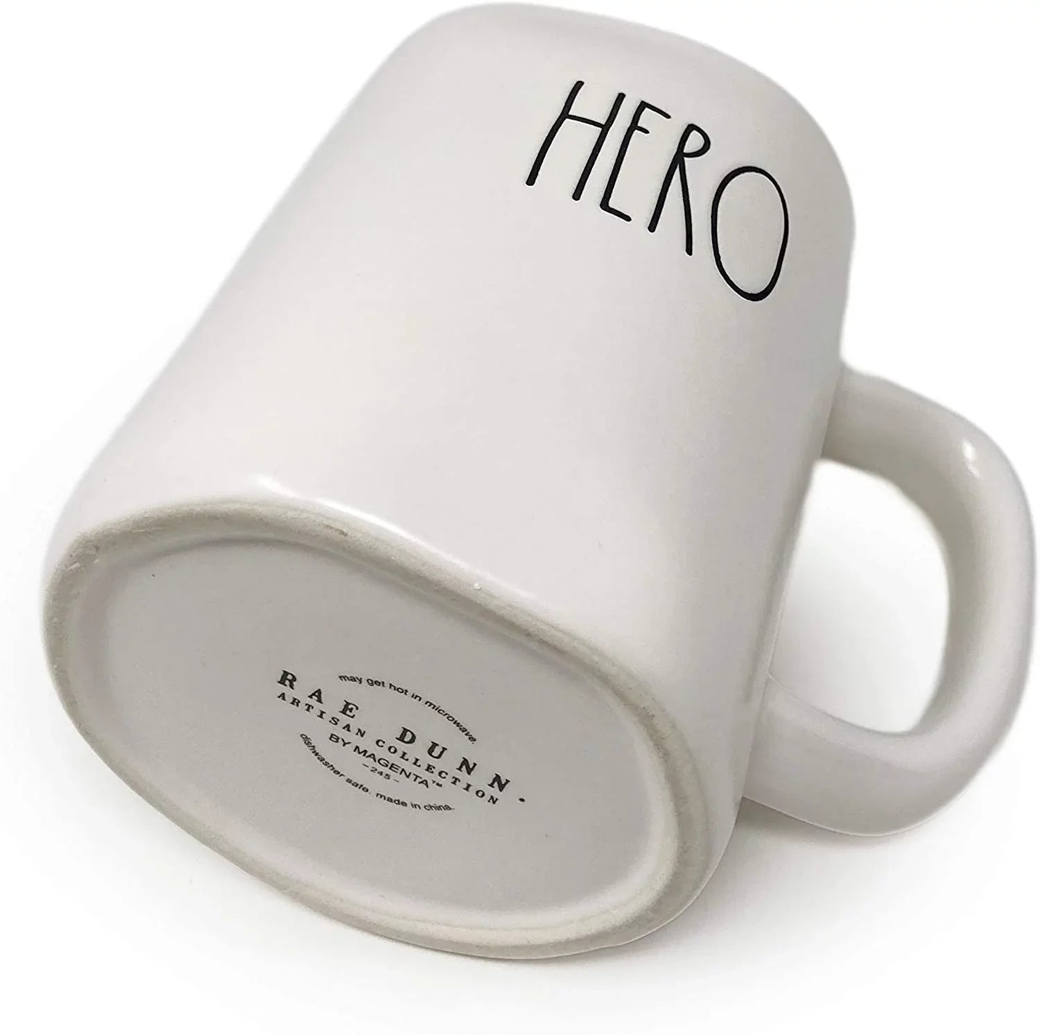 Rae Dunn White DOCTOR HERO Ceramic Mug with Dark LL Letter Tea Mug
