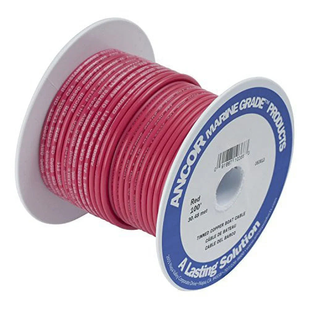 Ancor Marine Grade Primary Wire And Battery Cable (Red, 25 Feet, 6 Awg)