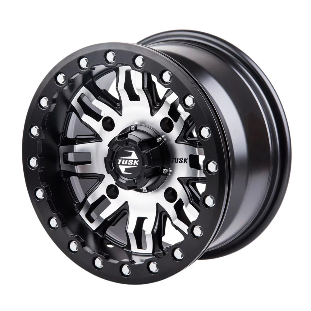 4/156 Tusk Teton Beadlock Wheel 14x7 4.0 + 3.0 Dark For YAMAHA Wolverine RMAX 2 1000 Sport 2022