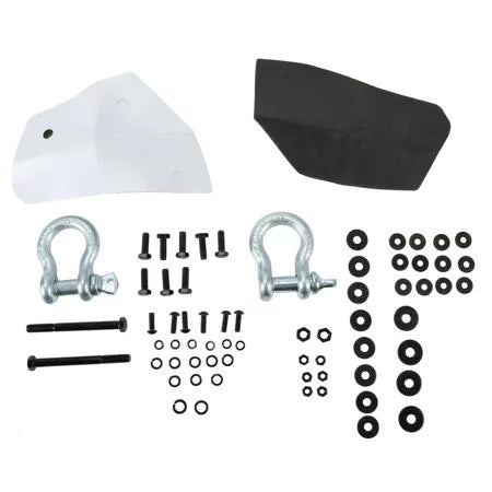 Kojem Front Bumper Push Bar Fit for 2007-2013 Chevy Silverado 1500 w/ Winch Plate D-Rings -2 Packages 2008 2009 2010 2011 2012 Steel Powder Coated