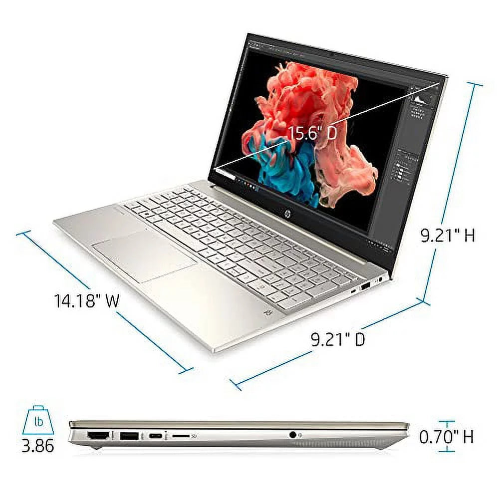 2022 Pavilion 15.6" FHD Touchscreen Laptop 11th Gen Core i7-1165G7 64GB DDR4 2TB NVMe SSD Iris Xe Graphics HDMI USB-C WiFi-6 Bluetooth Backlit Keyboard Windows 11 Pro w/ RATZK 32GB USB