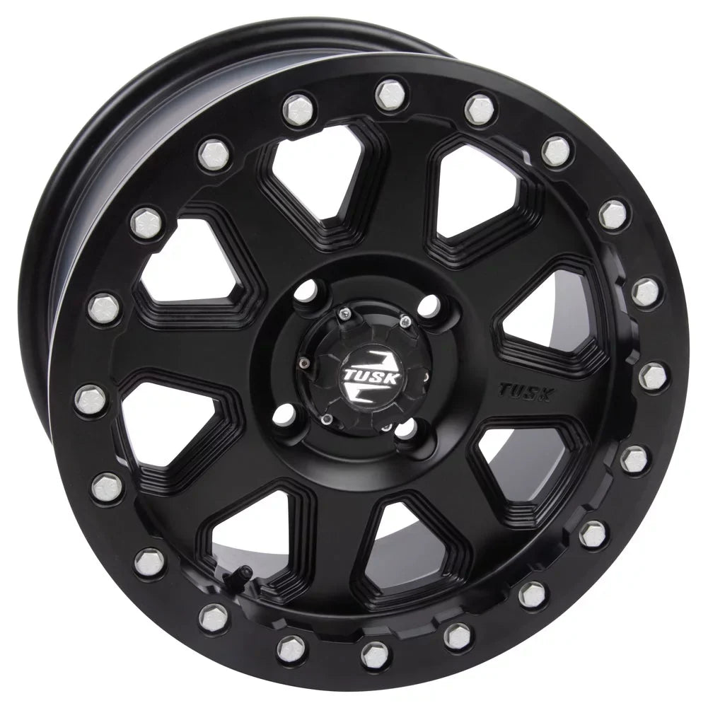 4/110 Tusk Uinta Beadlock Wheel 14x7 5.0 + 2.0 Matte Jet For Yamaha Viking VI EPS Ranch Edition 2022