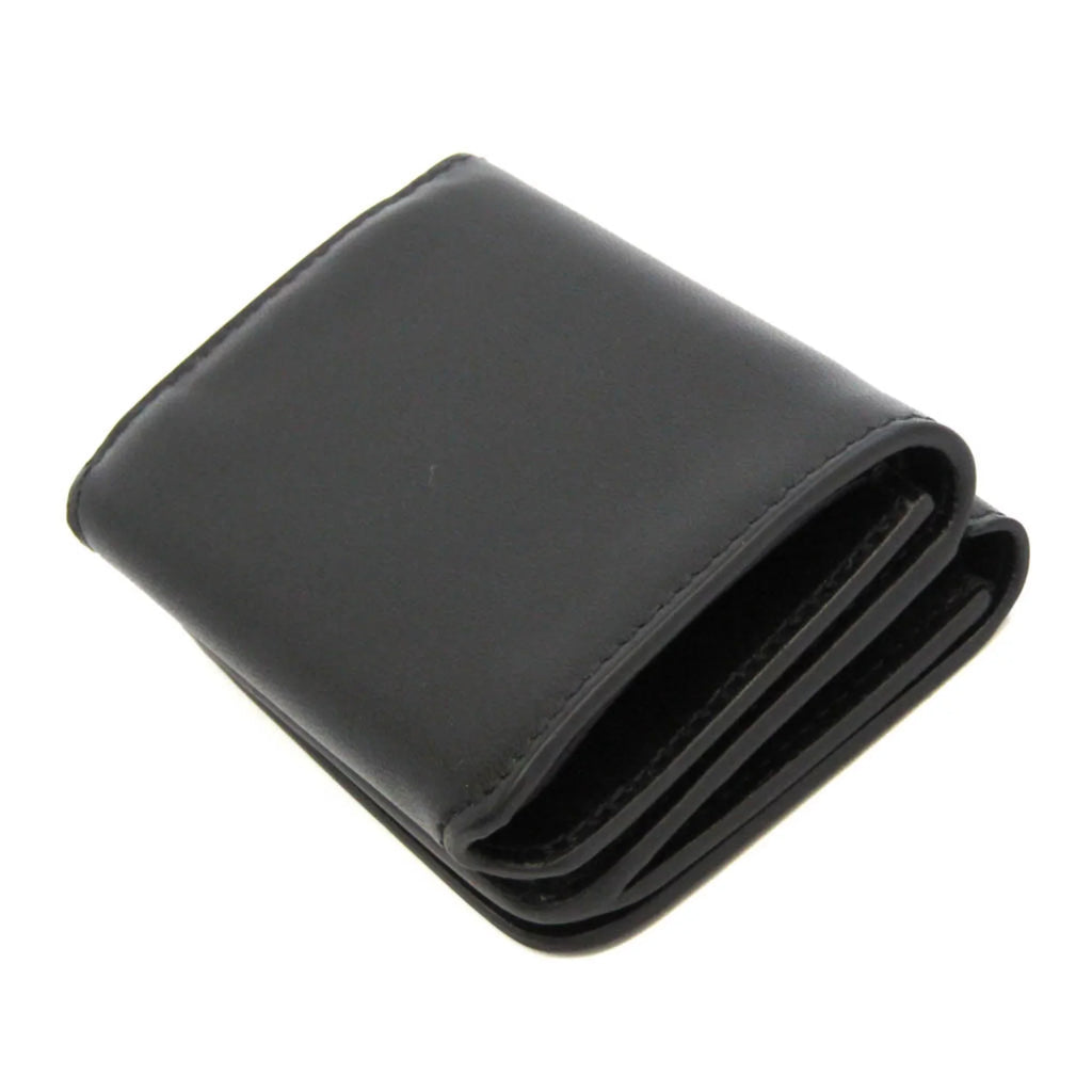 Pre-Owned Balenciaga Cache Mini 593813 Men,Women Leather Wallet (tri-fold) Jet (Good)