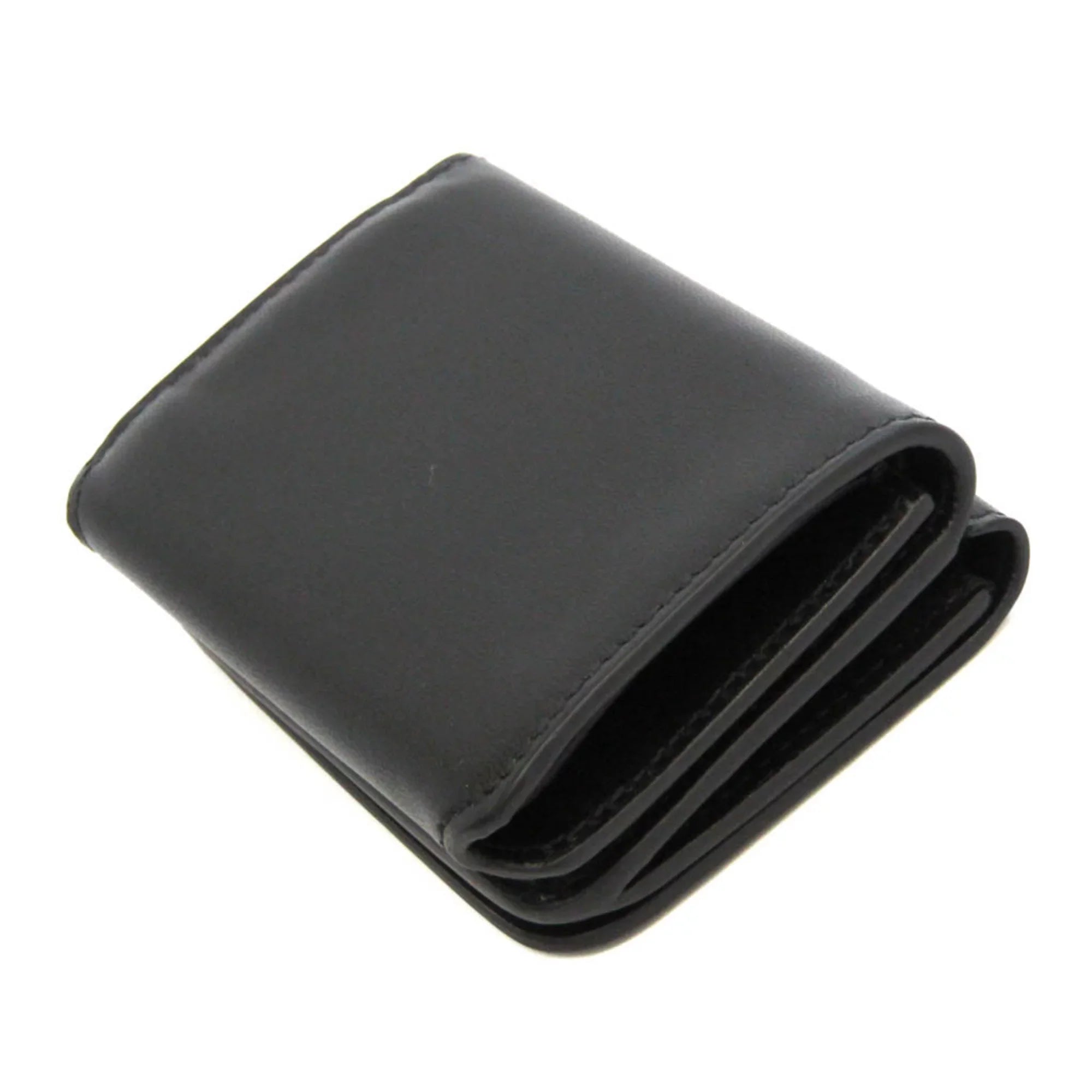 Pre-Owned Balenciaga Cache Mini 593813 Men,Women Leather Wallet (tri-fold) Jet (Good)