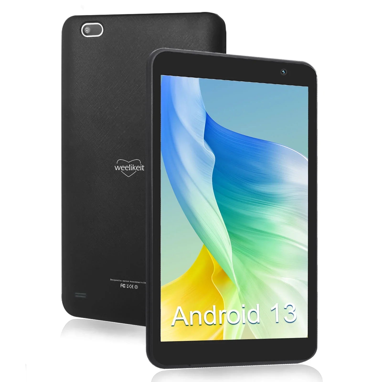 weelikeit Tablet 8 inch Android 13 Tablets with WiFi, Quad-Core Processor Tablet PC with 4(3+1)GB RAM 32GB ROM, 1280x800 IPS Display, Dual Camera, Ebony