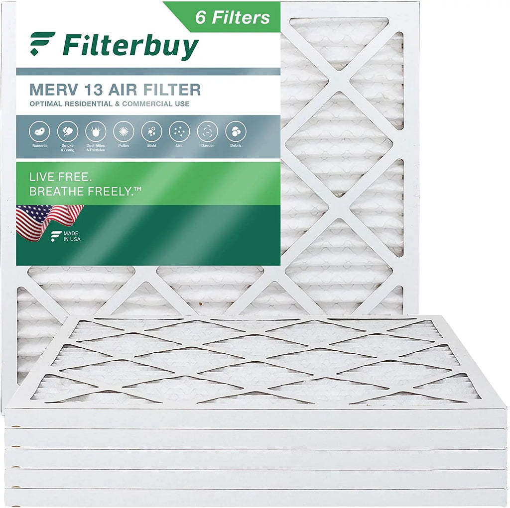 Filterbuy 12x12x1 MERV 13 Pleated HVAC AC Furnace Air Filters (6-Pack)