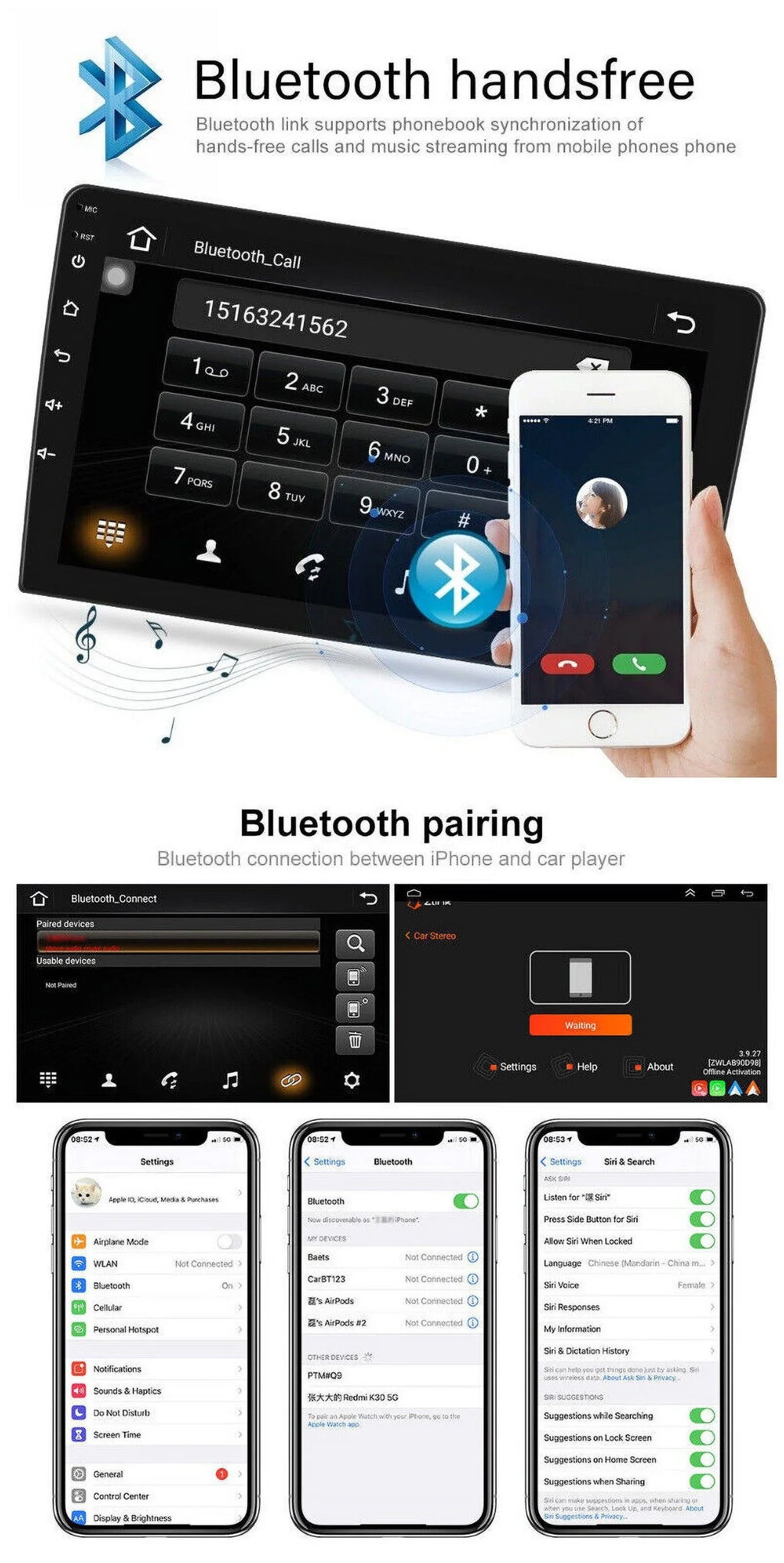 9inch 1280*720 IPS Carplay For Dodge Ram 1500 2500 3500 2013-2018 Android 12.0 Car Stereo Radio GPS 2+32GB