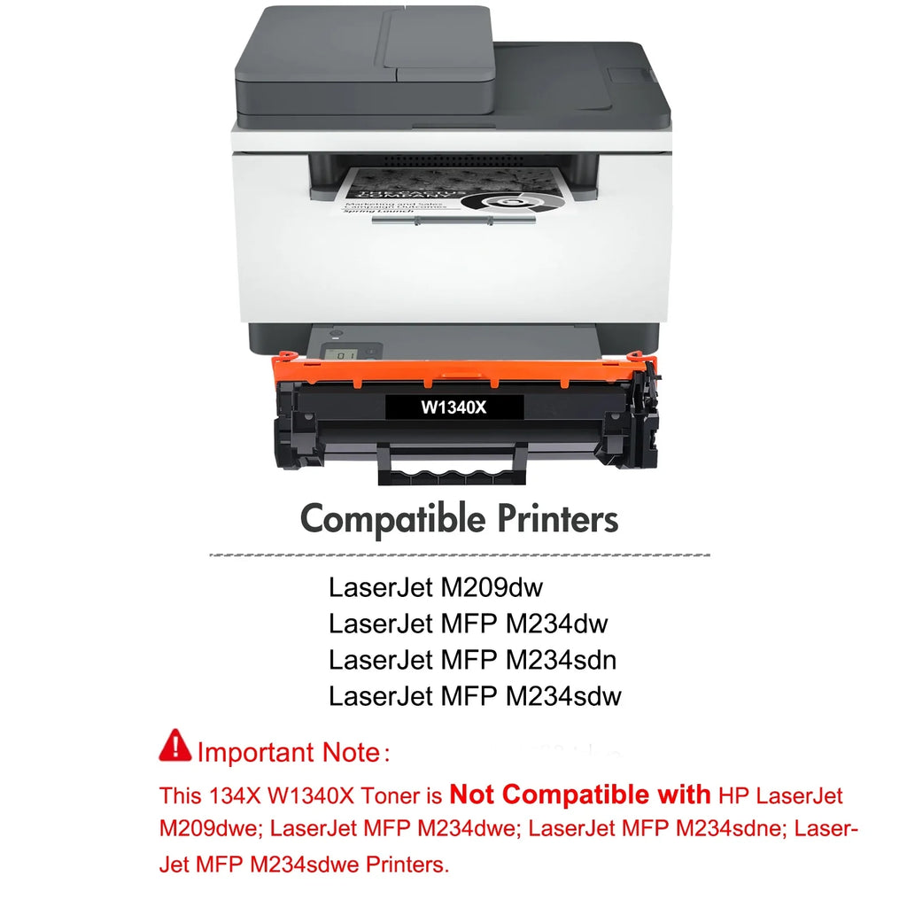 134X 134A Toner Cartridge Compatible for W1340X W1340A LaserJet M209dw MFP M234dw M234sdn M234sdw Printer Ink High Yield Dark 2-Pack)