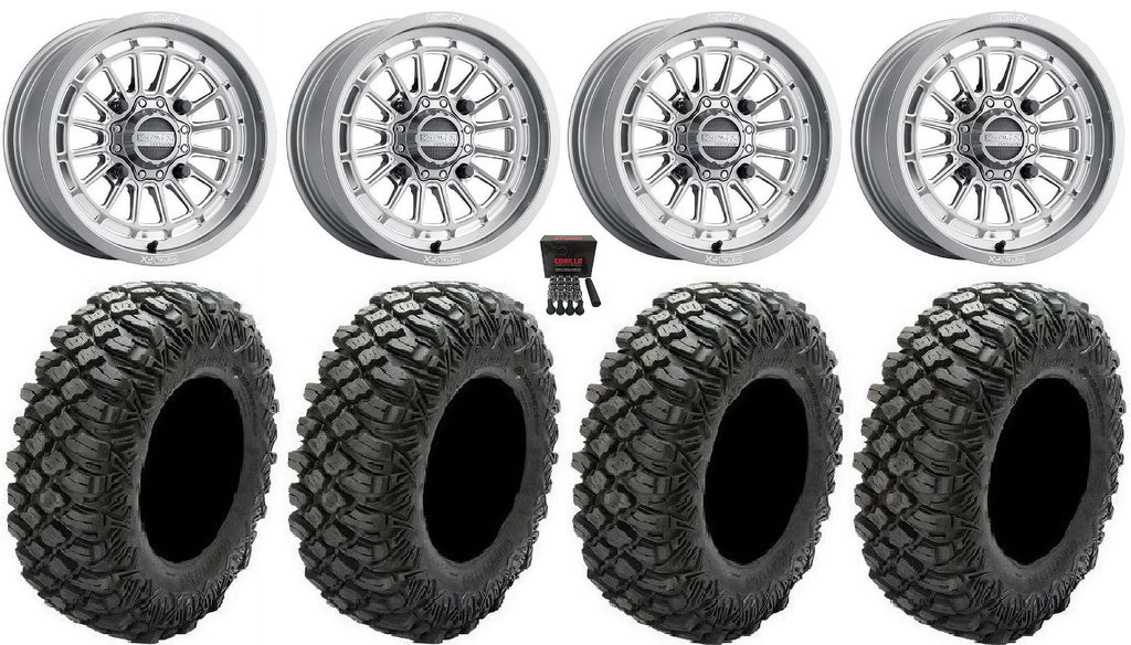MetalFX Delta Contrast Cut 15" Wheels Gm 33" Crawler XR Tires Can-Am Maverick X3 / Honda Pioneer 1000 / Talon