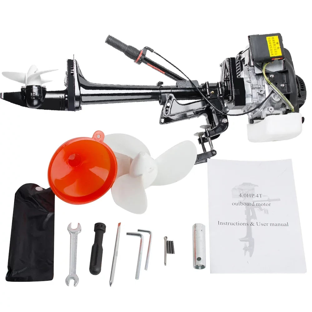 4 Stroke 3.6 Outboard Motor 55CC Boat Engine With Air Cooling System