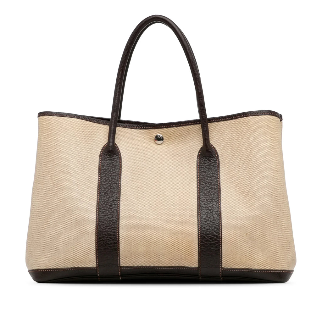 Pre-Owned Authenticated Hermès Toile Garden Party 36 Canvas Fabric Brown Tote Bag Unisex (Good)
