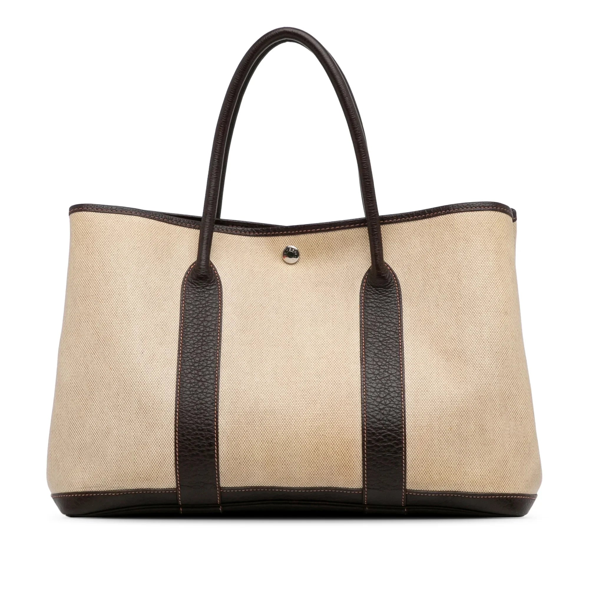 Pre-Owned Authenticated Hermès Toile Garden Party 36 Canvas Fabric Brown Tote Bag Unisex (Good)