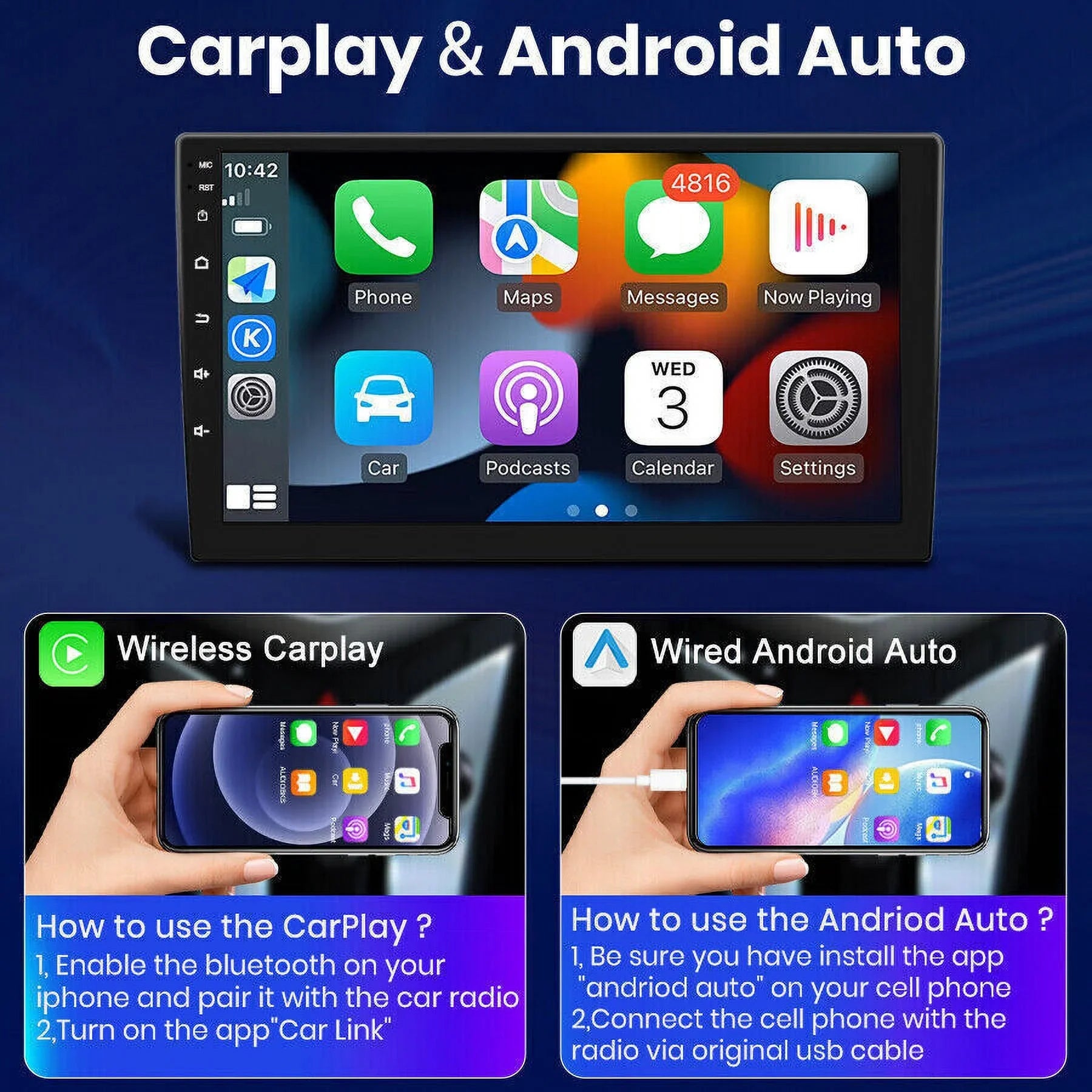 9inch 1280*720 IPS Carplay For Dodge Ram 1500 2500 3500 2013-2018 Android 12.0 Car Stereo Radio GPS 2+32GB