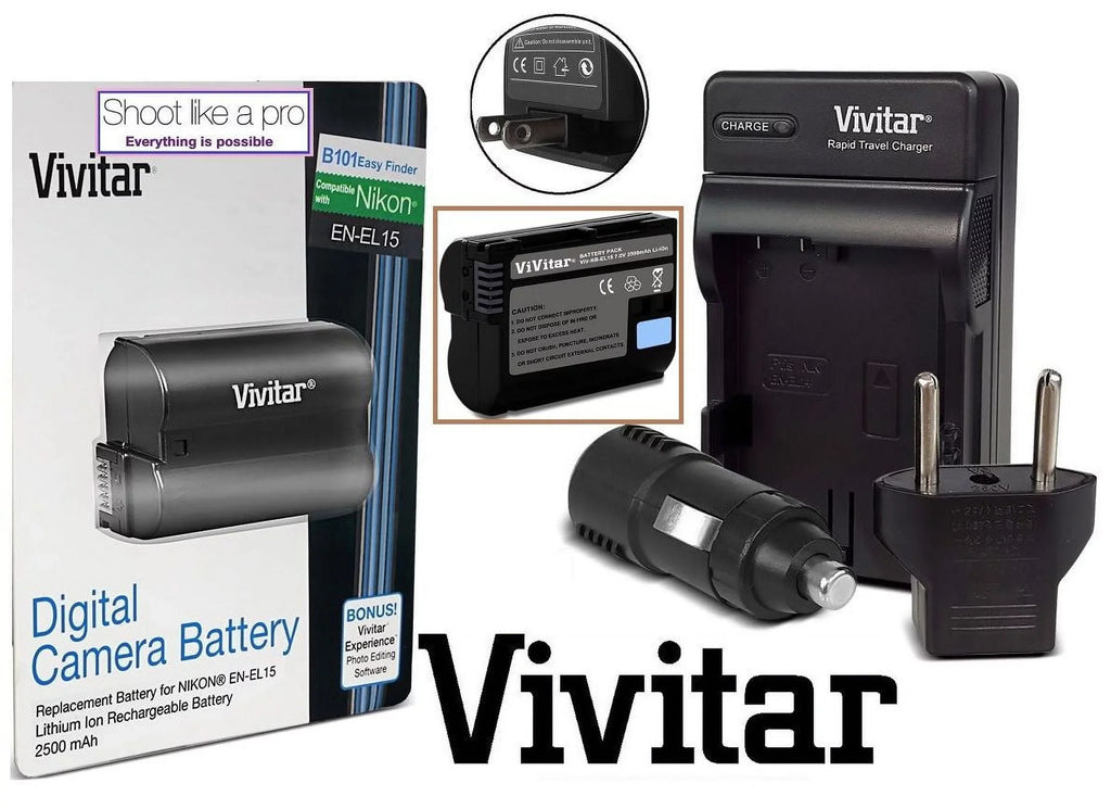 Super Capacity EN-EL15 Battery With Rapid Charger for Nikon D7500 D500