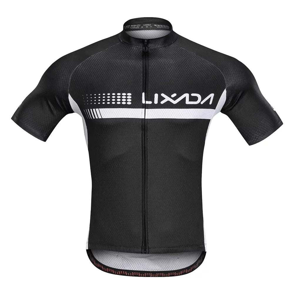 Lixada Summer Cycling Jersey Set Short Sleeve Shirt and Padded Bib Shorts Breathable MTB Bike Riding Biking Cycling Suit