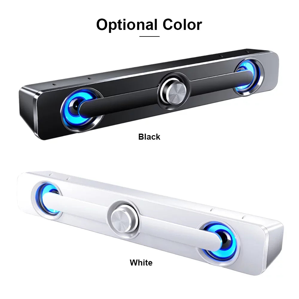 Radirus V-111 Computer Speaker, USB Wired Powerful Bar Stereo Subwoofer Bass Speaker, Surround Sound Box for PC Laptop Phone Tablet MP3 MP4, Audio Equipment for Home Theater-Like Audio Quality