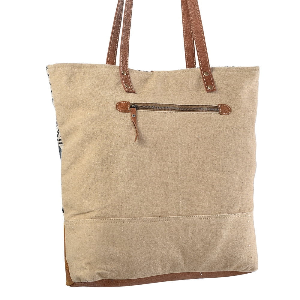 KB OHLAY KB239 TOTE Upcycled Wool Upcycled Canvas Embossed Genuine Leather women bag western handbag purse
