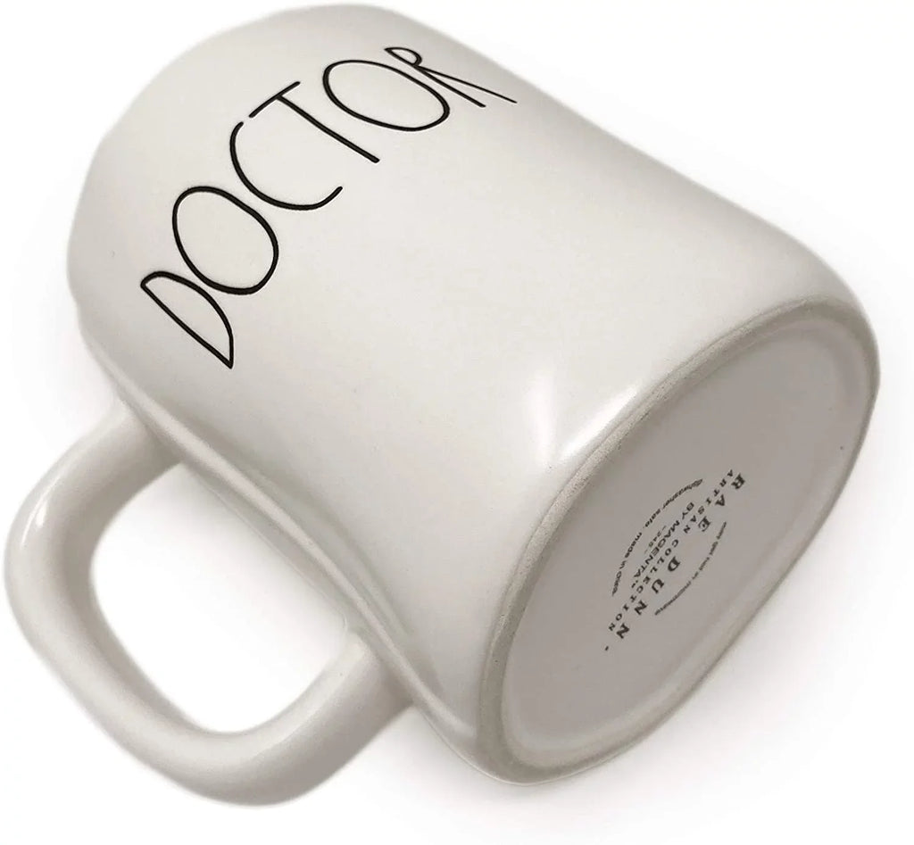 Rae Dunn White DOCTOR HERO Ceramic Mug with Dark LL Letter Tea Mug
