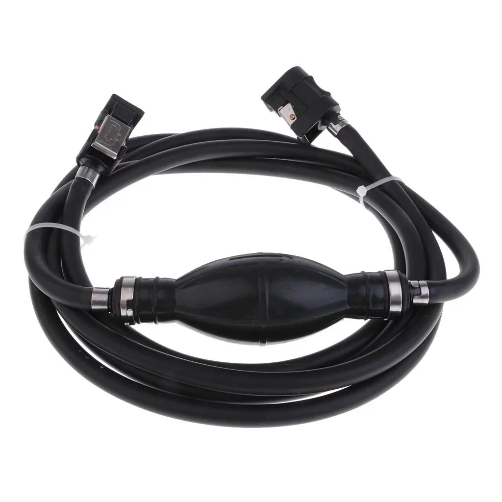 Boat Motor Fuel Line Hose with Connector And Primer Bulb Outboard Motors - Ebony 6.5x11mm