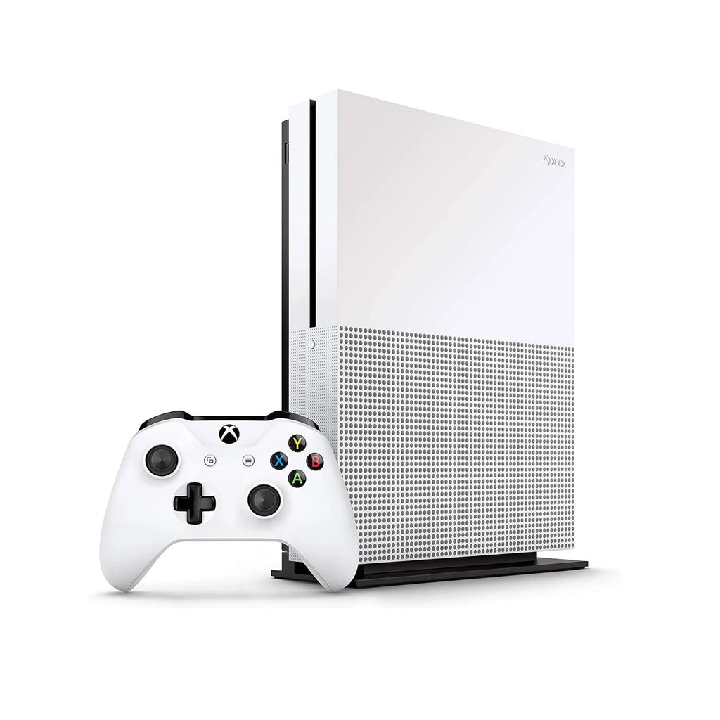 Pre-Owned Xbox One S 1TB with 2 Controller, 4K Ultra HD White with BOLT AXTION Cleaning Kit Headset Bundle (Refurbished: Like New)