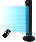 Simple Deluxe 32"Tower Fan with Remote, 90° Oscillating Fan with 4 Speeds, Bladeless Fan, Standing Floor Fans, Ebony