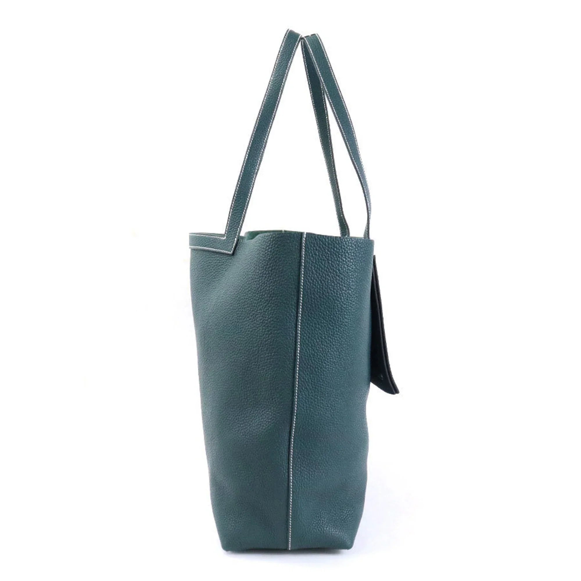 Pre-Owned HERMES Shoulder Bag Tote Cover Serie 46 Taurillon Clemence Vert Cypress Unisex (Good)