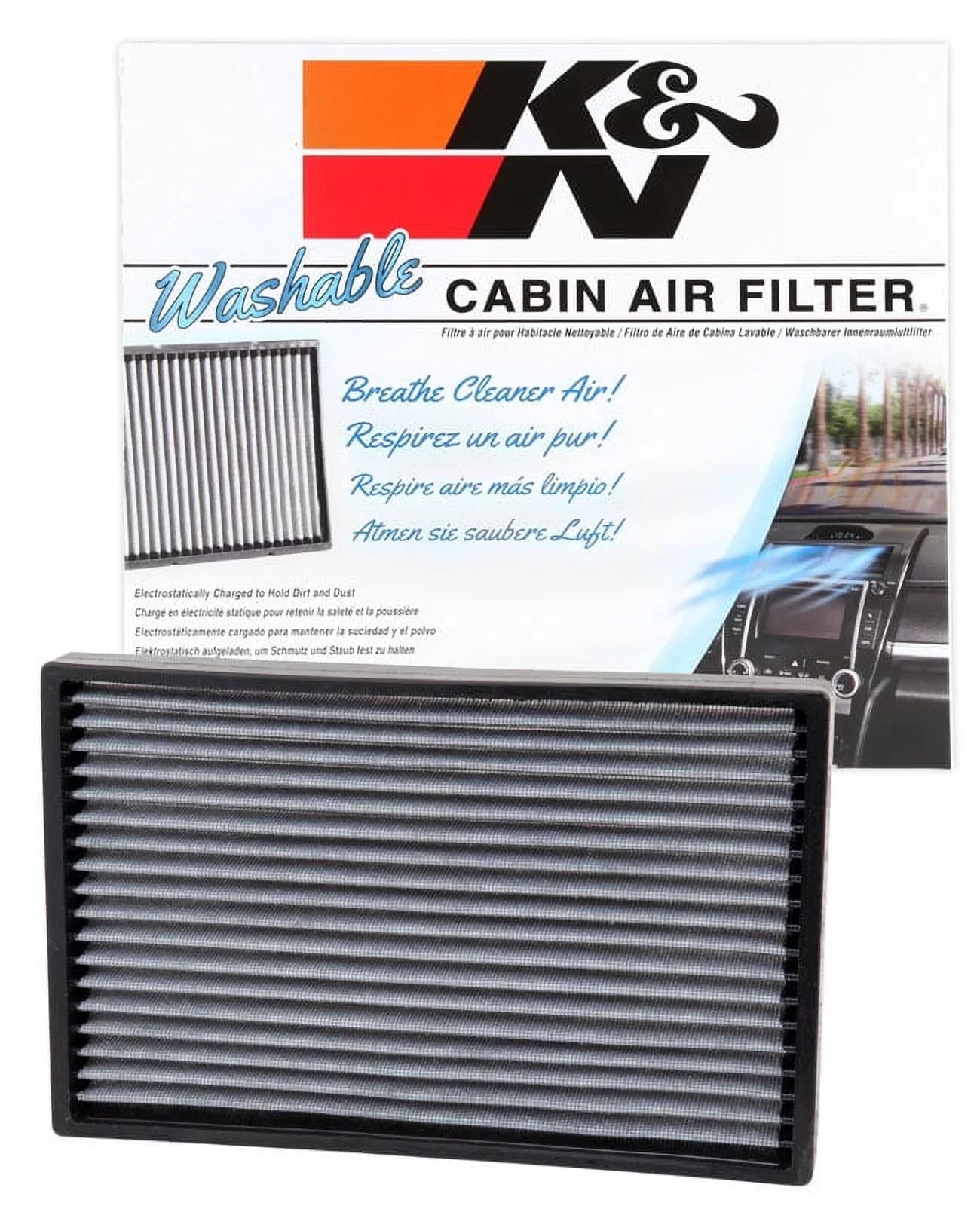 K&N VF3000 Washable & Reusable Cabin Air Filter Cleans and Freshens Incoming Air for your Chevrolet, Buick Fits select: 2000-2013 CHEVROLET IMPALA, 2004-2008 PONTIAC GRAND PRIX