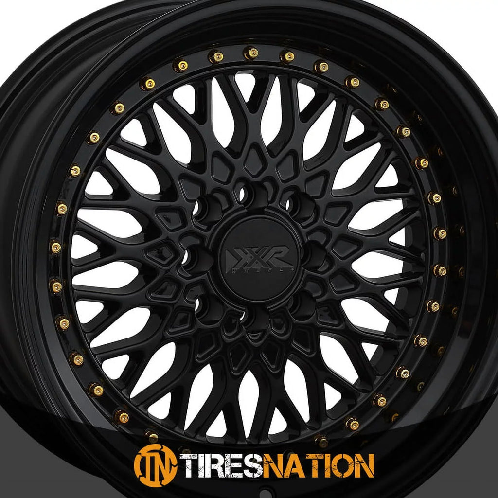 XXR 536 15x8 4x100/4x114.3 20et Jet / Gold Rivets Wheel