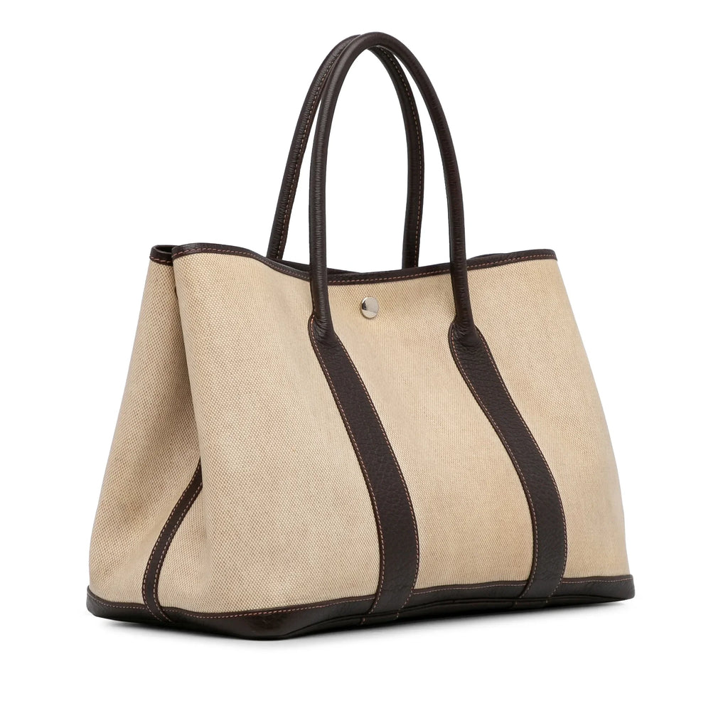 Pre-Owned Authenticated Hermès Toile Garden Party 36 Canvas Fabric Brown Tote Bag Unisex (Good)