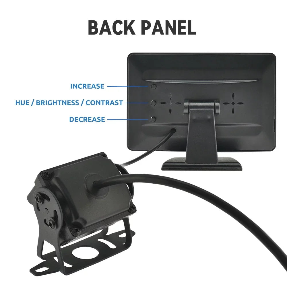4.3in HD Monitor Car Backup Reverse Camera Rear View Parking License Plate System