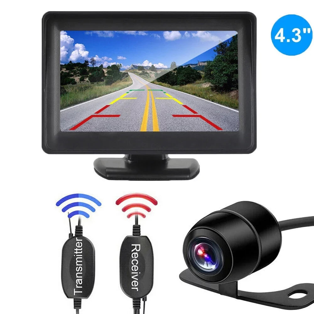 Wireless Car Backup Camera Rear View HD Parking System Night Vision+ 4.3 Monitor
