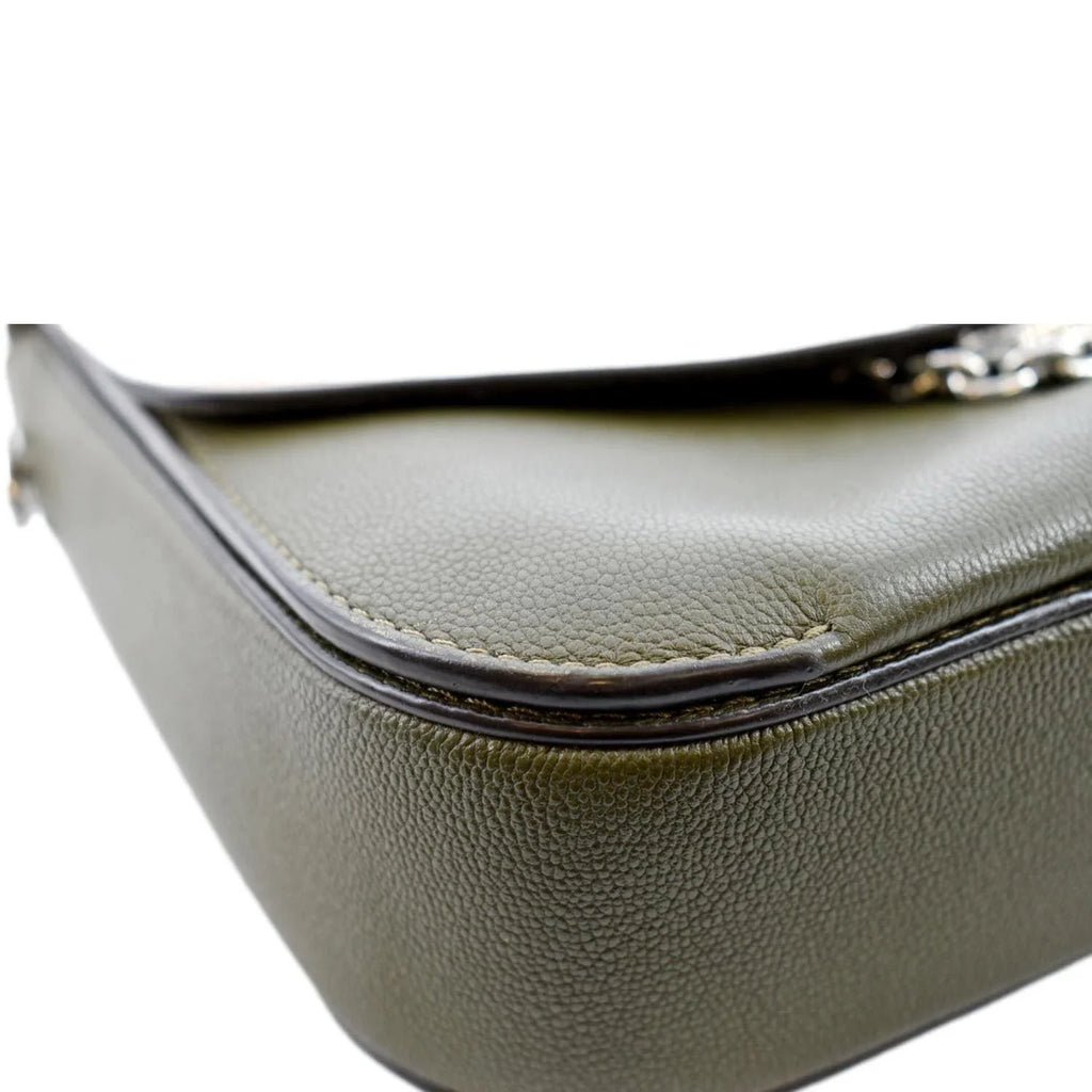 Pre-owned LOUIS VUITTON Very Calfskin Leather Saddle Shoulder Bag Khaki Green