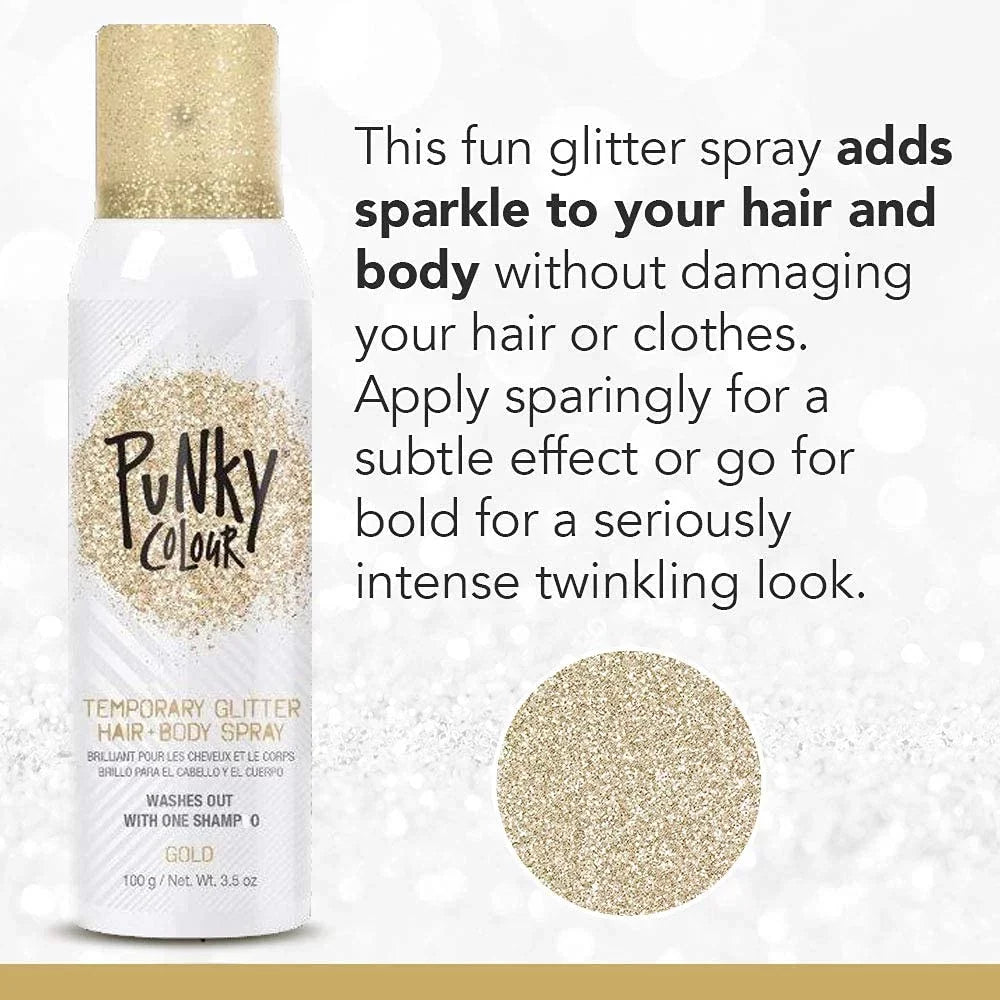 Punky Temporary Hair Highlight Spray Gold Gittle 3.5oz (3 Pack)