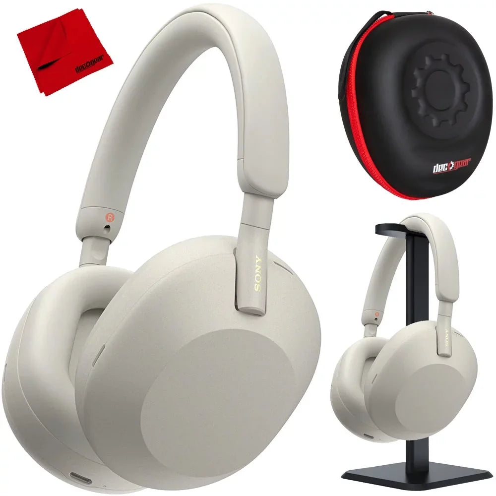 WH-1000XM5 Wireless Noise Canceling Headphones (Silver) Pro Stand Kit