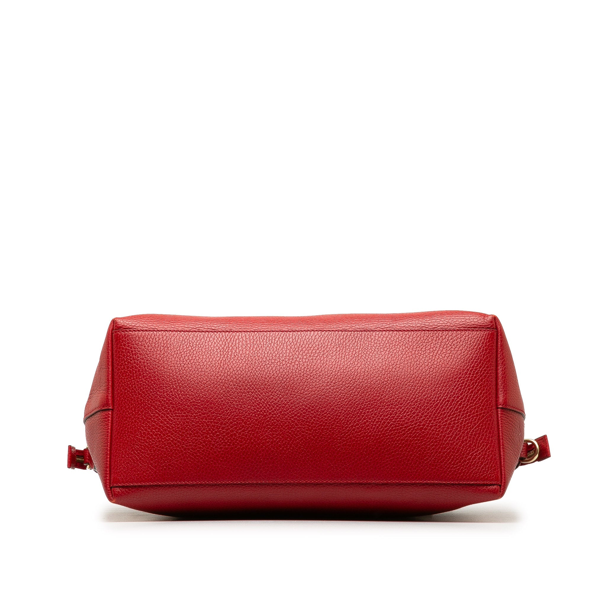 Pre-Owned Authenticated Gucci Convertible GG Charm Dome Satchel Calf Leather Red Unisex (Good)