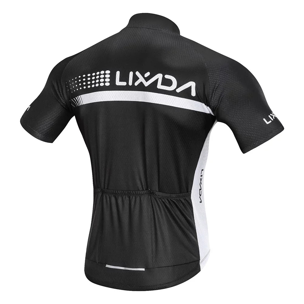Lixada Summer Cycling Jersey Set Short Sleeve Shirt and Padded Bib Shorts Breathable MTB Bike Riding Biking Cycling Suit