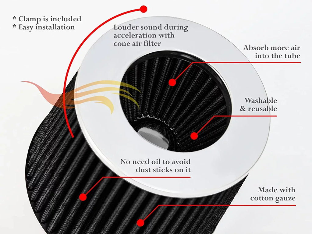 Rtunes Racing Short Ram Air Intake Kit + Filter Combo Dark Compatible For 03-10 Dodge Dakota 3.7L 4.7L â€¦
