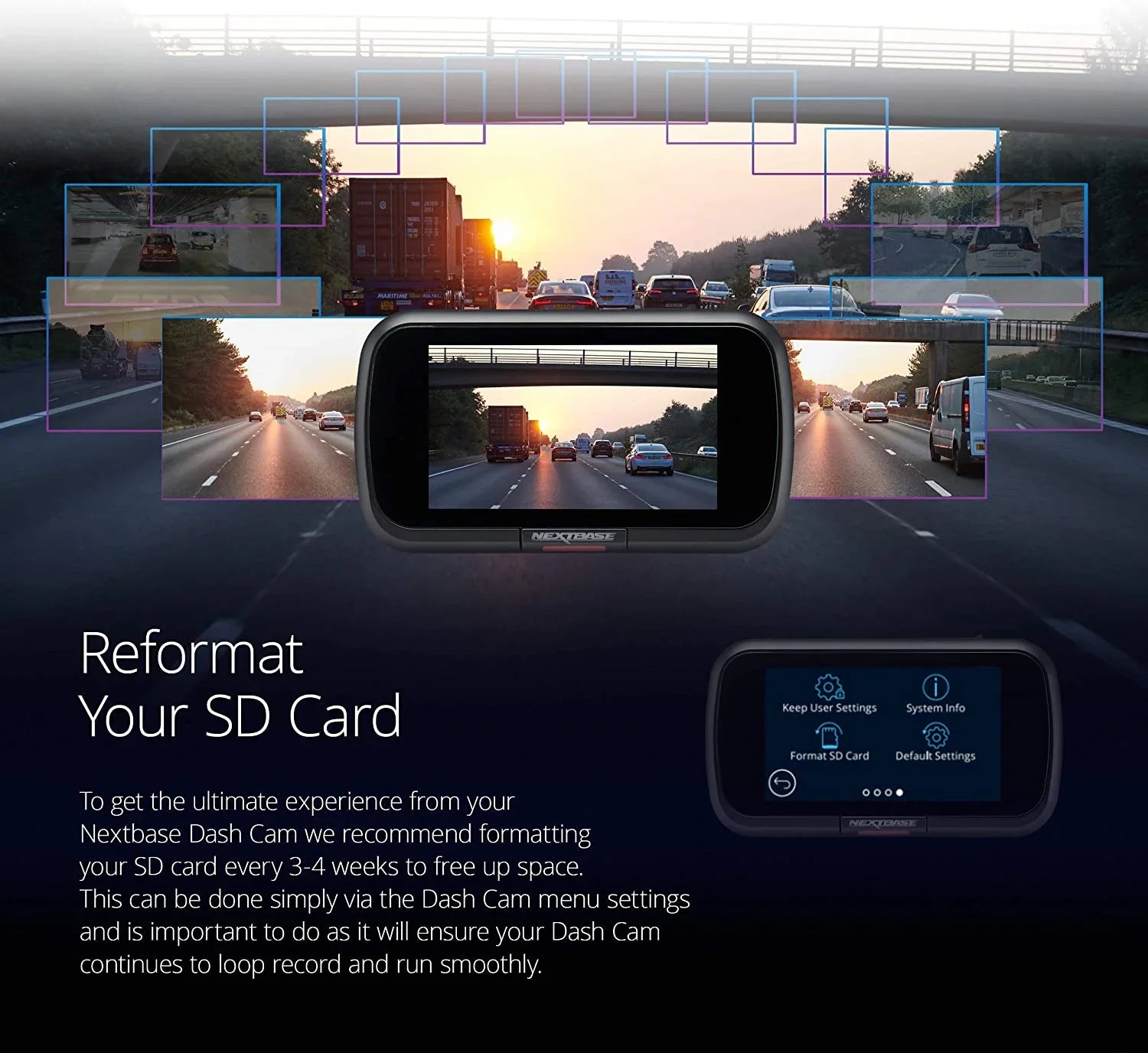 Nextbase 32GB U3 SD with Go Pack Dash Camera Carrying Case - Fits All Nextbase Dash Cameras and Protects from