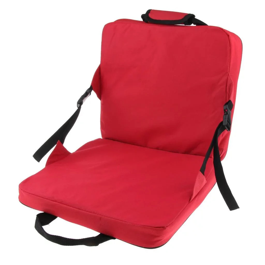 Portable Stadium Seat Cushion with Backs Folding Bleacher Seats Cushion red